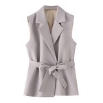 Solid Color Vest Trousers Suit Factory - OEM Custom Retro Belt Suit Vest