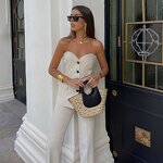 Sleeveless Button Vest Factory - OEM Custom Vintage Patch Pocket White Crop Top