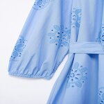 Laminated Embroidery Decorative Dress Factory - OEM Custom Poplin V-neck Mini