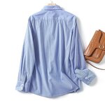 Striped Shirt Factory - OEM Custom Retro Lapel Long Sleeve Blouse