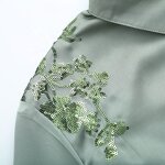Sequin Satin Blouse Factory - OEM Custom Vintage Lapel Ladies Top