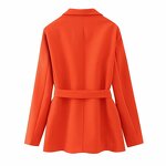 With Belt Orange Blazer Factory - OEM Custom Vintage Long Sleeve Women's Top