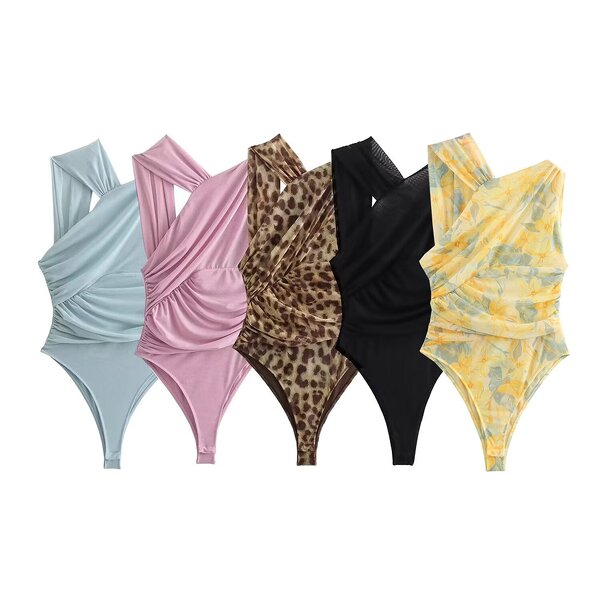 One-shoulder Asymmetrical Jumpsuit Factory - OEM Custom Sexy Pleated Backless