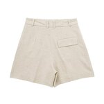 Linen Blend High Waist Shorts Factory - OEM Custom Summer New Retro Side Pocket