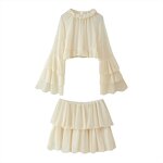 Ruffled Chiffon Shirt Skirt Two-piece Factory - OEM Custom Summer Short Shirt Mini