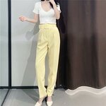 Belt Loose Casual Trousers Factory - OEM Custom High Waist Multi-color Vertical