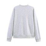 College Style Sweatshirt Factory - OEM Custom Gray Long-sleeved Ladies Sweatshirt