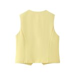 Vest Trousers Suit Factory - OEM Custom Retro V-neck Sleeveless High Waist