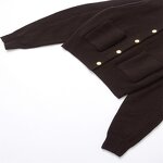 Pocket Decoration Knitted Sweater Factory - OEM Custom Retro Round Neck Single-breasted