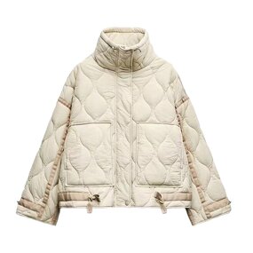 Stand Collar Pocket Decorated Jacket Factory - OEM Custom Winter Casual Long Sleeve