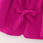 Women's Belt Blazer Factory - OEM Custom Vintage Long Sleeve Pocket Coat