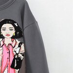 Character Printed Sweatshirt Factory - OEM Custom Vintage O-Neck Women's Top