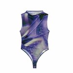 Ruffle Trim Tulle Bodysuit Factory - OEM Custom Retro Casual Sexy Slim Fit