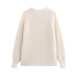 Knitted Loose Sweater Factory - OEM Custom Retro Round Neck Single-Breasted