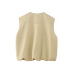 Round Neck Zipper Pleated Vest Factory - OEM Custom European Autumn Classic Retro