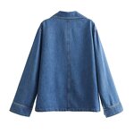 Casual Denim Shirt Factory - OEM Custom Retro Lapel Long Sleeve Top