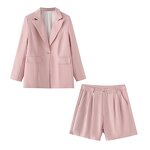 Suit Set Top and Shorts Factory - OEM Custom Spring Autumn Single-Breasted High-Waisted
