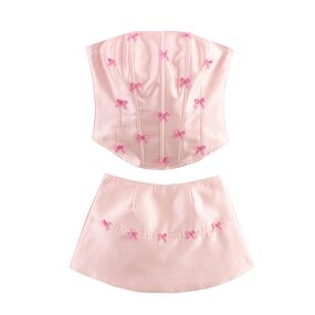 Tube Top and Mini Skirt Set Factory - OEM Custom Summer Sleeveless Trend Vest Top