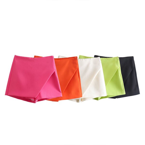 Asymmetric Mid-waist Culottes Factory - OEM Custom Five Colors Women's Summer Shorts