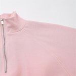 Women's Zipper Jacket Sweatshirt Factory - OEM Custom Solid Color Retro