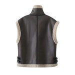 Lapel Vest Motorcycle Fur Vest Factory - OEM Custom Autumn Winter Trend Zipper