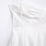 Retro Backless Woven Poplin Dress Factory - OEM Custom Ruched Decoration Layered