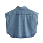 Double Pocket Denim Top Factory - OEM Custom Autumn Winter 3-color Retro Lapel