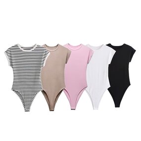Knitted Jumpsuit Factory - OEM Custom Summer Slim Sexy Round Neck Short Sleeve