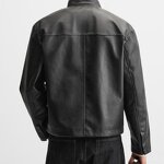 Imitation Leather Short Jacket Factory - OEM Custom Spring Men's Retro Classic Black