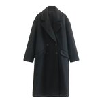 Double Breasted Overcoat Factory - OEM Custom Vintage Long Sleeve Loose Overshirt