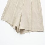 Linen Blend High Waist Shorts Factory - OEM Custom Summer New Retro Side Pocket