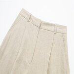 Linen Blend High Waist Shorts Factory - OEM Custom Summer New Retro Side Pocket