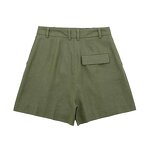 Linen Blend Casual Shorts Factory - OEM Custom Retro Side Pocket Zipper Fly
