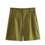 Linen Blend Casual Shorts Factory - OEM Custom Summer Fashion Elegant High Waist