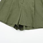 Linen Blend Casual Shorts Factory - OEM Custom Retro Side Pocket Zipper Fly