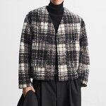 Casual Loose V-neck Plaid Shirt Factory - OEM Custom Spring Men's Classic All-match