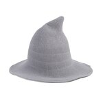 Witch Hat Factory - OEM Women's Foldable Modern Sharp Pointed Wool Felt Wide Brim Halloween