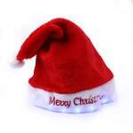 LED Lights Christmas Hat Factory - OEM Customized New Year Winter Party Cotton Plush Puff Printing