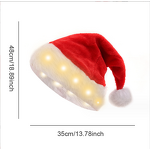 Velvet Santa Claus Hat Factory - OEM LED Lights for Adults Children 3D Embroidered Christmas