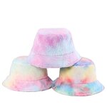 Fluffy Plush Bucket Hat Factory - OEM Women's Fashionable Tie-Dye Outdoor Warm Fur