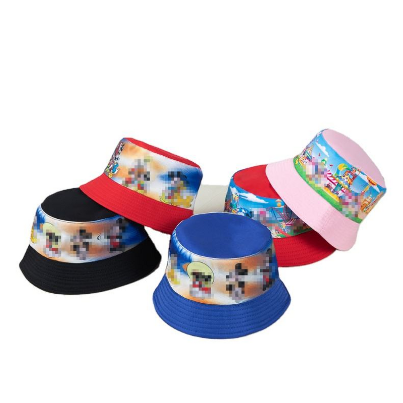 Kids' Summer Bucket Hat Factory - OEM Personalized Outdoor Wide Brim Cartoon Leaf Argyle Pattern