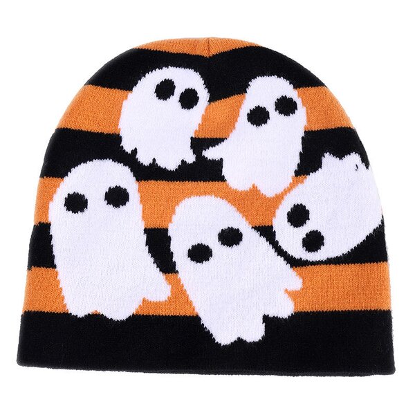 Winter Beanie Cap Factory - OEM Custom Logo Warm Jacquard Demon Ghost Hat Cute Outdoor Halloween