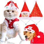 Knit Santa Hat for Pets Factory - OEM Wholesale Cute Winter Puppy Kitten New Year Headwear Christmas