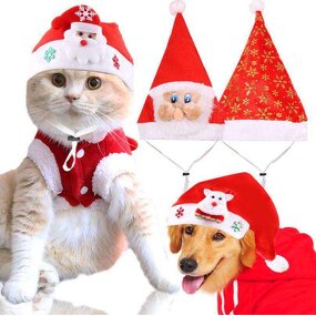 Knit Santa Hat for Pets Factory - OEM Wholesale Cute Winter Puppy Kitten New Year Headwear Christmas