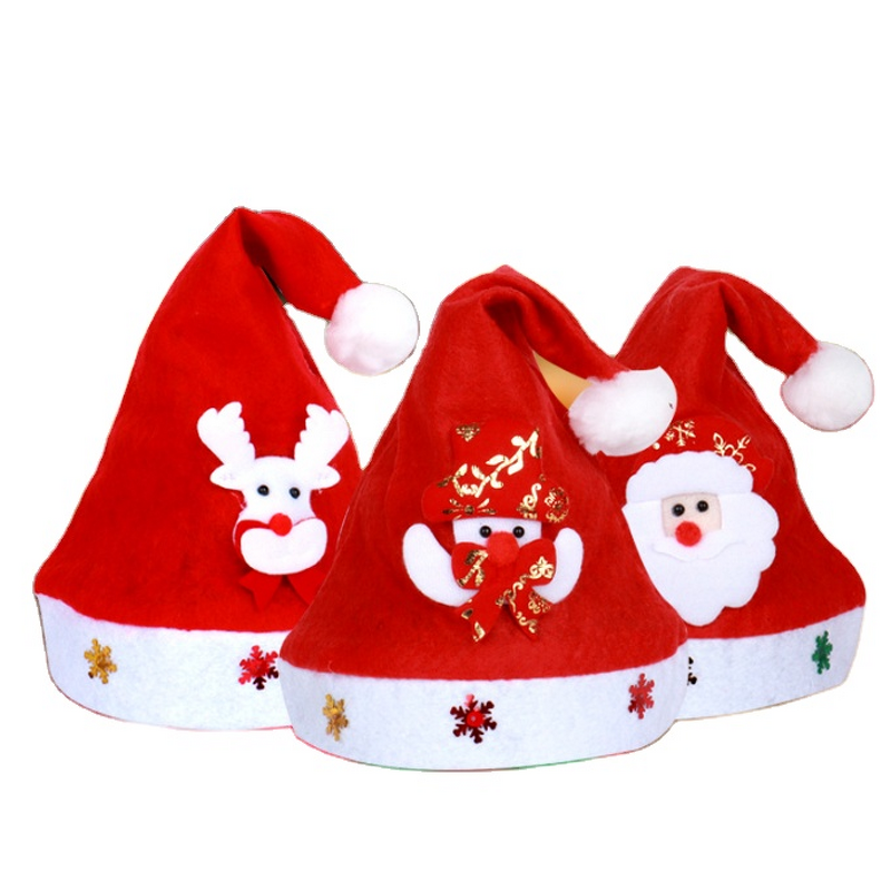 Parent-Child Christmas Hat Factory - OEM New Year Knitted Fleece Santa Claus Hat with Digital Printing