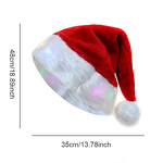 Santa Claus Hat Factory - OEM Classic 3D Embroidered Thickened New Year's Party Beanies Light-Up