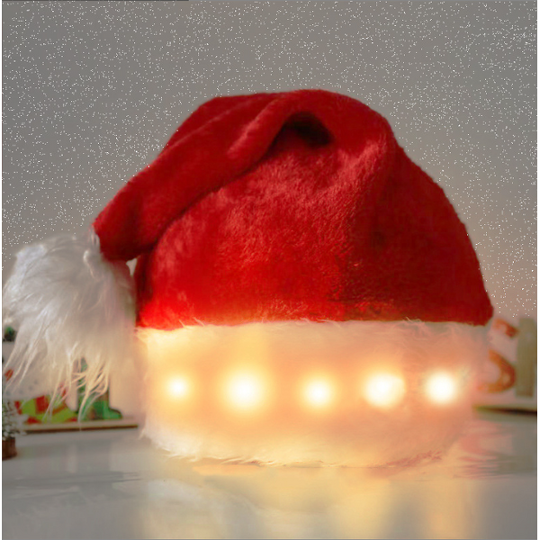LED Santa Hat Factory - OEM Custom Logo 3D Embroidered Glowing Christmas Beanies for New Year Party
