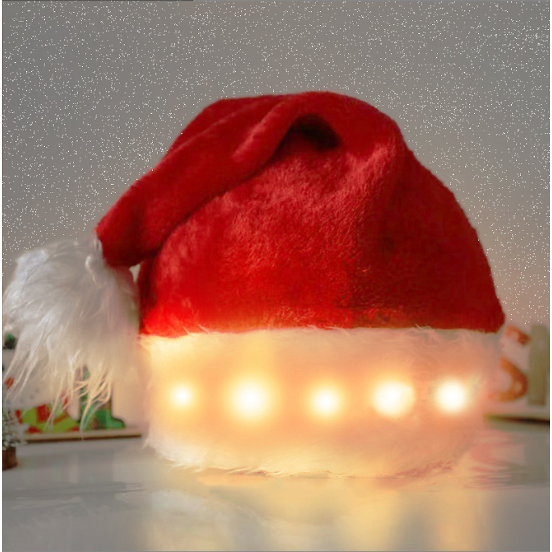 LED Santa Hat Factory - OEM Custom Logo 3D Embroidered Glowing Christmas Beanies for New Year Party