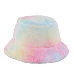 Fluffy Plush Bucket Hat Factory - OEM Women's Fashionable Tie-Dye Outdoor Warm Fur