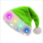 LED Santa Hat Factory - OEM Custom Logo 3D Embroidered Glowing Christmas Beanies for New Year Party